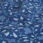 Preview: Voile leichte Baumwolle Blüten Ranken Blätter indigo blau